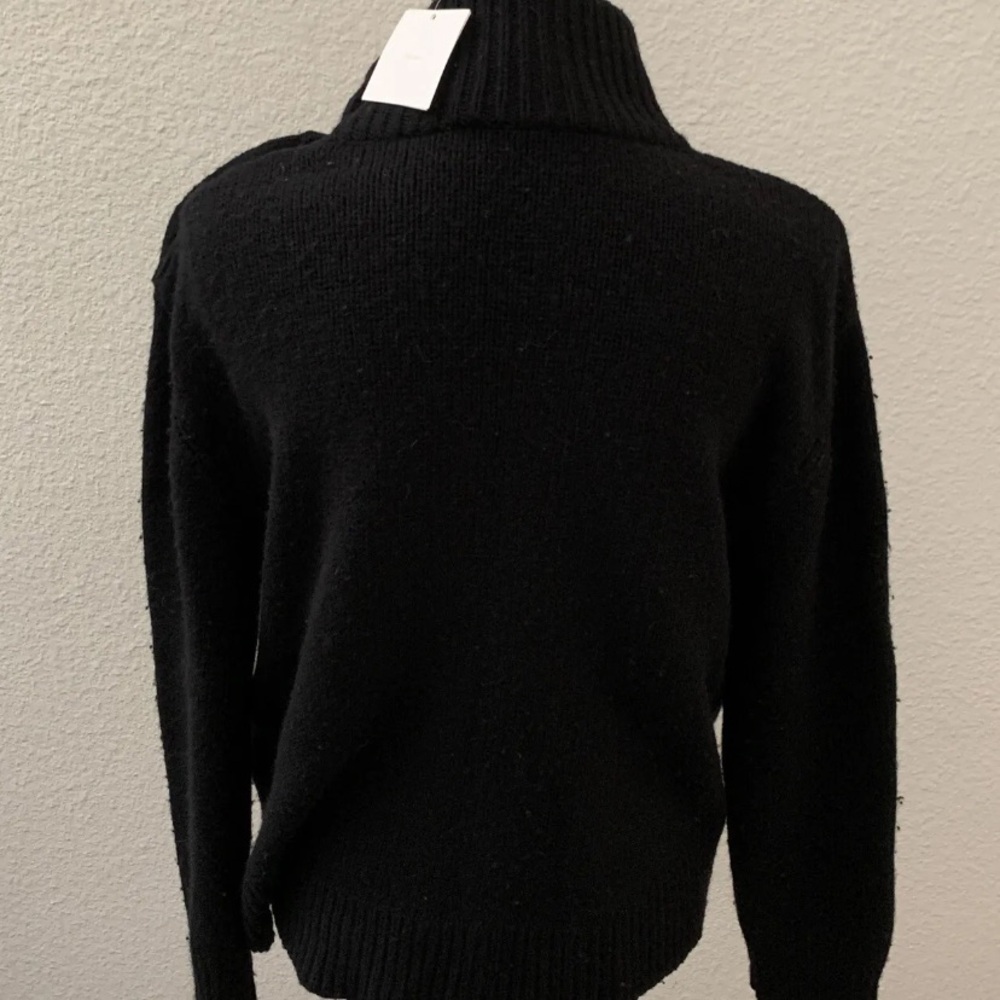 Kate Spade New York Broome Street black sweater medium pearl buttons New NWT - Picture 5 of 8